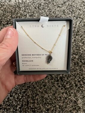 Luna Norte mother of pearl skull necklace
